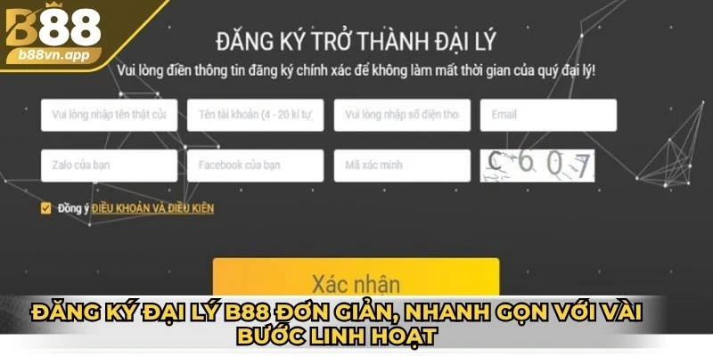 Đại lý B88 - Cơ hội kiếm lời cao với hoa hồng hấp dẫn 4 Đăng ký đại lý B88 đơn giản, nhanh gọn với vài bước linh hoạt