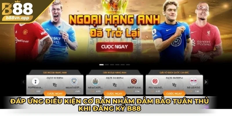 Đăng ký B88 dễ dàng – Hướng dẫn chi tiết cho tân thủ 2 Đáp ứng điều kiện cơ bản nhằm đảm bảo tuân thủ pháp luật khi đăng ký B88